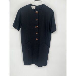 Evan Picone Black Size 8 Dress with Wooden Animal Buttons